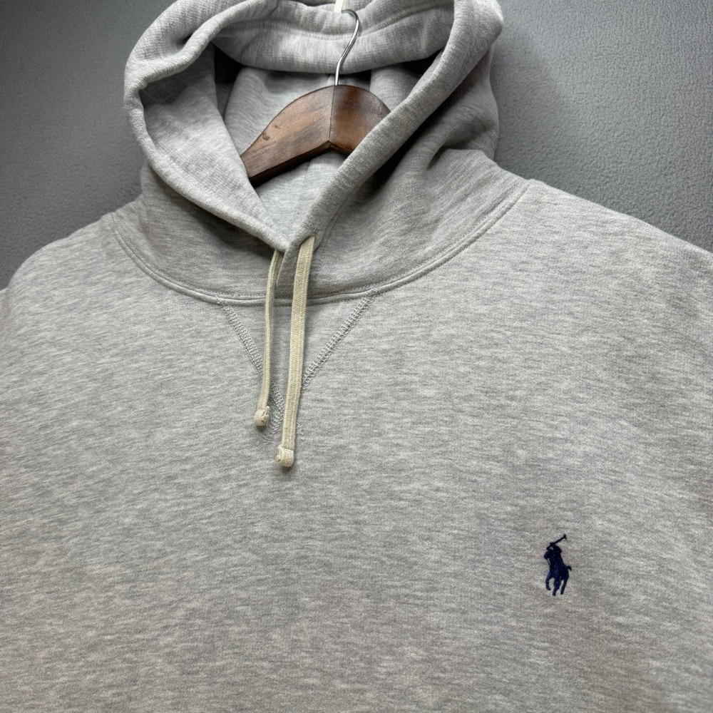 Polo Ralph Lauren Fleece Hoodie Mens 3XLT Grey Cotton Blend Pullover Big & Tall - Picture 4 of 11